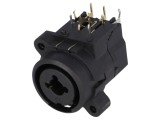Jack 6.3mm XLR Mamă 90&deg; THT