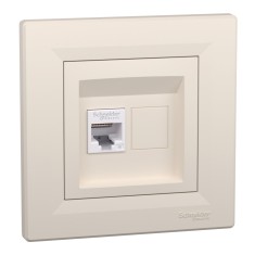 Priza RJ45 simpla UTP CAT6 Schneider Asfora crem EPH4700123