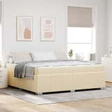 VidaXL Cadru de pat cu saltea Crem 200 x 200 cm țesătură 3398312