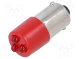 Lampă LED roșie T10 BA9S 230V AC plastic CML INNOVATIVE TECHNOLOGIES