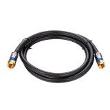 Cablu TV Hoff, coaxial, RG6, cu conector tata - tata, 1.5 m, negru
