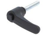 Manetă franceză neagră ELESA GANTER ERX.44 P-M6X40-C1, filet 40mm, lungime 44mm