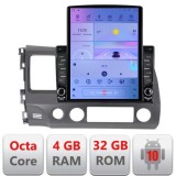 Navigatie Honda Civic 2005-2011 H-044 ecran tip TESLA 9.7&quot; cu Android Radio Bluetooth Internet GPS WIFI 4+32GB DSP 4G CarStore Technology
