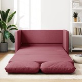 VidaXL Canapea extensibilă 2 &icirc;n 1, bordo, 112x174x55 cm, textil