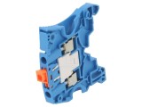 Conector de şine TE Connectivity, 150V, pentru şină DIN, albastru