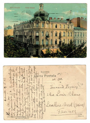 Bucuresti 1913 - Hotel Bristol, carte postala circulata foto