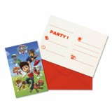 Set de 6 invitatii cu plicuri - petrecere Paw Patrol, dimensiuni 10.5 x 14.8 cm, Oem