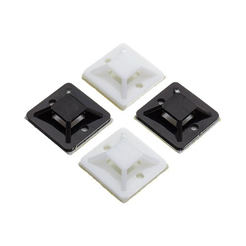 Suport plastic prindere coliere, NEGRU, 19x19 mm, autoadeziv, 100 buc TAD-1-B SafetyGuard Surveillance