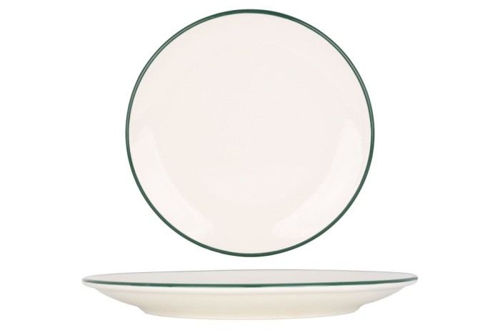 Rinart Farfurie pentru cină - Green Edge - Porţelan - 27 cm - set de 6