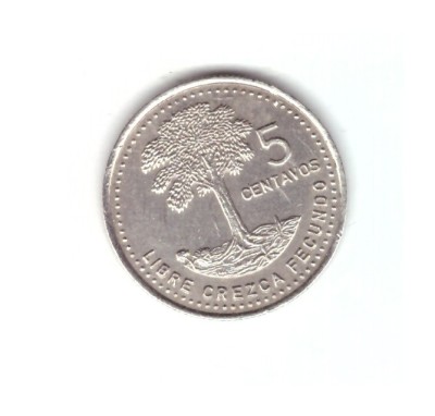 Moneda Guatemala 5 centavos 1985, stare buna, curata foto