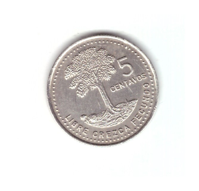 Moneda Guatemala 5 centavos 1985, stare buna, curata
