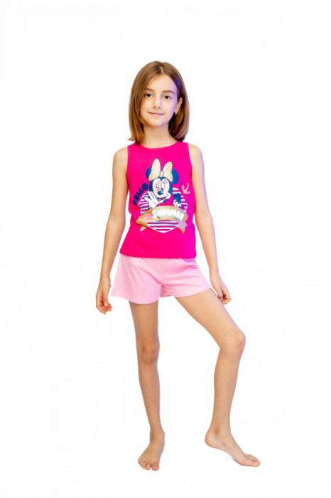 Pijama copii, cu maieou, Disney Minnie 100% bumbac