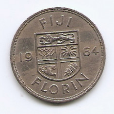 Fiji 1 Florin 1964 - Elizabeth II - Cupru-nichel, B11, 28.3 mm KM-24 (2)