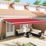 vidaXL Marchiză retractabilă manuală Roșie 500x300 cm