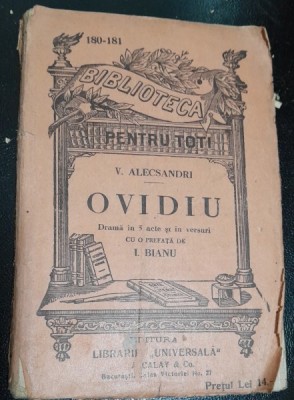 Ovidiu - V. Alecsandri drama in 5 acte si in versuri foto