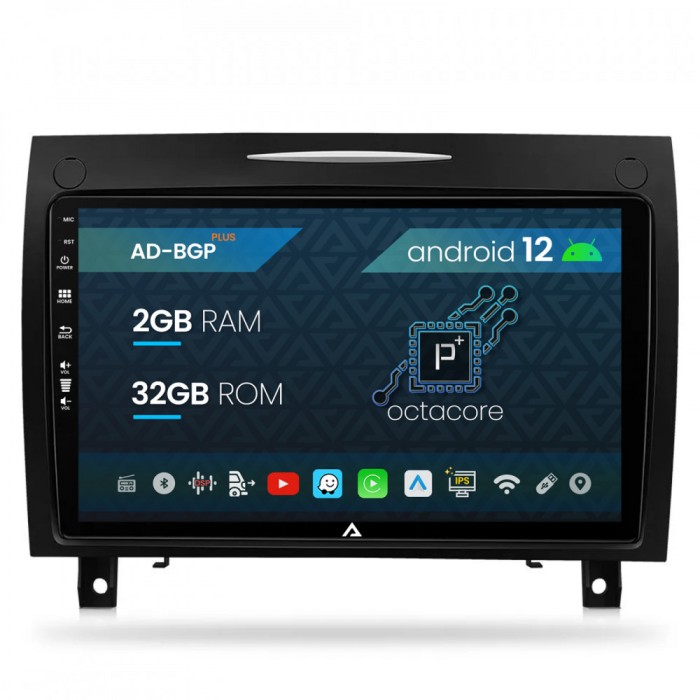 Navigatie Benz SLK (2006-2010), Android 12, P-Octacore 2GB RAM + 32GB ROM, 9 Inch - AD-BGP9002+AD-BGRKIT406V2