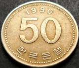 Cumpara ieftin Moneda 50 WON - COREEA DE SUD, anul 1990 * cod 3657, Asia