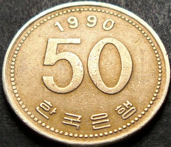 Moneda 50 WON - COREEA DE SUD, anul 1990 * cod 3657