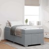 VidaXL Cadru de pat cu saltea Gri deschis 90 x 200 cm țesătură 3398258