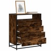 Gossi dulap cu sertar, stejar fumuriu, 70x41x70 cm, lemn prelucrat