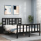 Cadru de pat cu tablie, negru, 140x200 cm, lemn masiv GartenMobel Dekor
