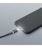 Cablu de date iPhone lightning 1m negru cu iluminare LED rosu delight