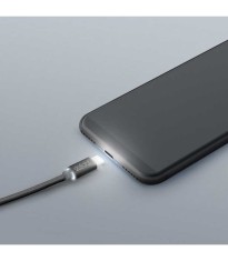 Cablu de date iPhone lightning 1m negru cu iluminare LED rosu delight foto