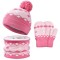 Set roz imblanit - caciulita cu fular si manusi (Marime Disponibila: 9-12 luni