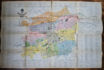 Rar Planul Orasului Cluj de Petru Bortes, 1937, 93x62 cm! foto
