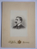 Fotografie Cabinet Atelier Romania Bucuresti Bucuresci Bucarest Korn - Bărbat cu mustață datat 1900