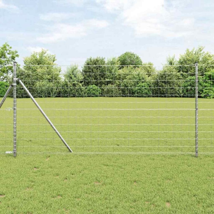 vidaXL Gard Euro cu 7 St&acirc;lpi 1.2x10 m din Oțel Galvanizat