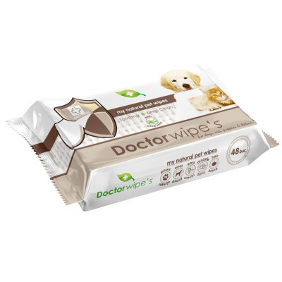 Servetele Umede DOCTOR WIPE&amp;#039;S Pet Wipes, 48 Buc/Pachet, Servetele Umede pentru Animale, Servetele Umede pentru Caini si Pisici, Servetele Umede pentru foto