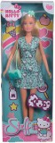 Papusa Steffi Love Hello Kitty Fashion, tinuta verde cu accesorii