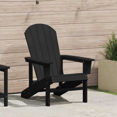 vidaXL Scaun Adirondack Negru 74 x 82 x 92cm Plastic foto