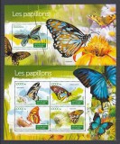 Guinea 2015 - FLUTURI - BL+KB - MNH, Nestampilat