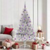VidaXL Pom de Crăciun artificial pre-iluminat Argintiu 180 cm PET 3397212