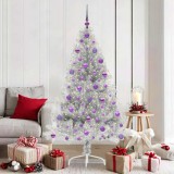vidaXL Pom de Crăciun artificial pre-iluminat Argintiu 180 cm PET 3397212
