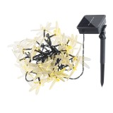 Ghirlanda luminoasa solara model libelula pentru exterior 6.5M cu 30 Becuri LED, alb cald