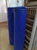 Sac de box junior 140x30 cm, umplut, pentru copii, Negru/Rosu/Albastru, material PVC rezistent, prindere in 3 puncte, ideal antrenament