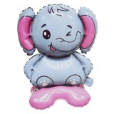 Balon Folie Elefant cu Suport, 60 cm, Ropet - Baloane Figurina Copii, Aniversare, Petrecere