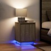 VidaXL Noptiere cu lumini LED 2 buc Stejar Sonoma 38x34x50 cm 861270