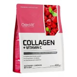 Colagen cu Vitamina C, aroma de zmeura cu menta, 400g, OstroVit