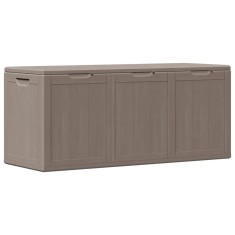 vidaXL Cutie de depozitare pentru grădină, maro, 270L, PP ratan