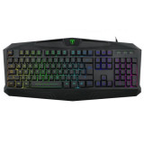 Tastatura gaming T-Dagger Tanker neagra iluminare rainbow