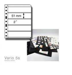 VARIO PVC foi 5S negre pentru timbre - 5 buc.
