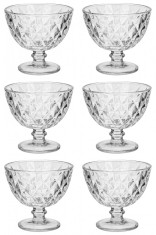 Set boluri, 6 piese, 300 ml, Sticla, Gri transparent
