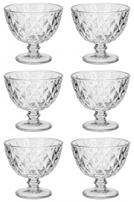 Set boluri, 6 piese, 300 ml, Sticla, Gri transparent foto