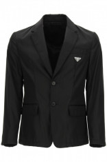 Sacou barbat Prada single-breasted blazer in re-nylon SD099 S 202 1WQ8 F0002 Negru foto