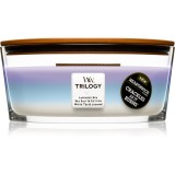 Woodwick Trilogy Calming Retreat lum&acirc;nare parfumată cu fitil din lemn (hearthwick) 453.6 g