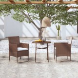 Gossi set mobilier de gradina, 3 piese, maro, poliratan